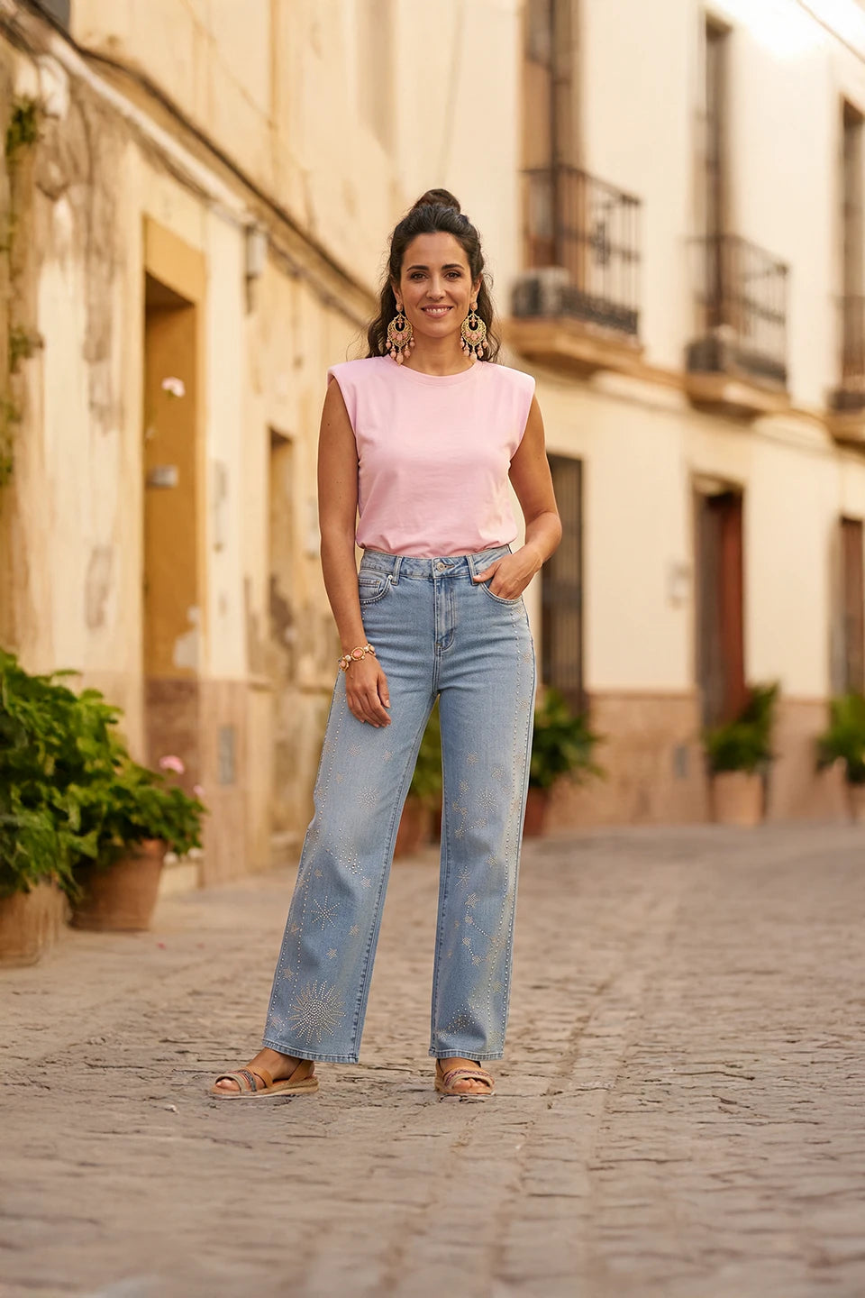 Camiseta con hombreras Aitana