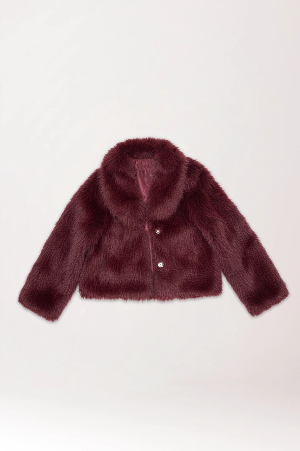 Abrigo de pelos burdeos
