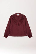 Camisa de lunares burdeos