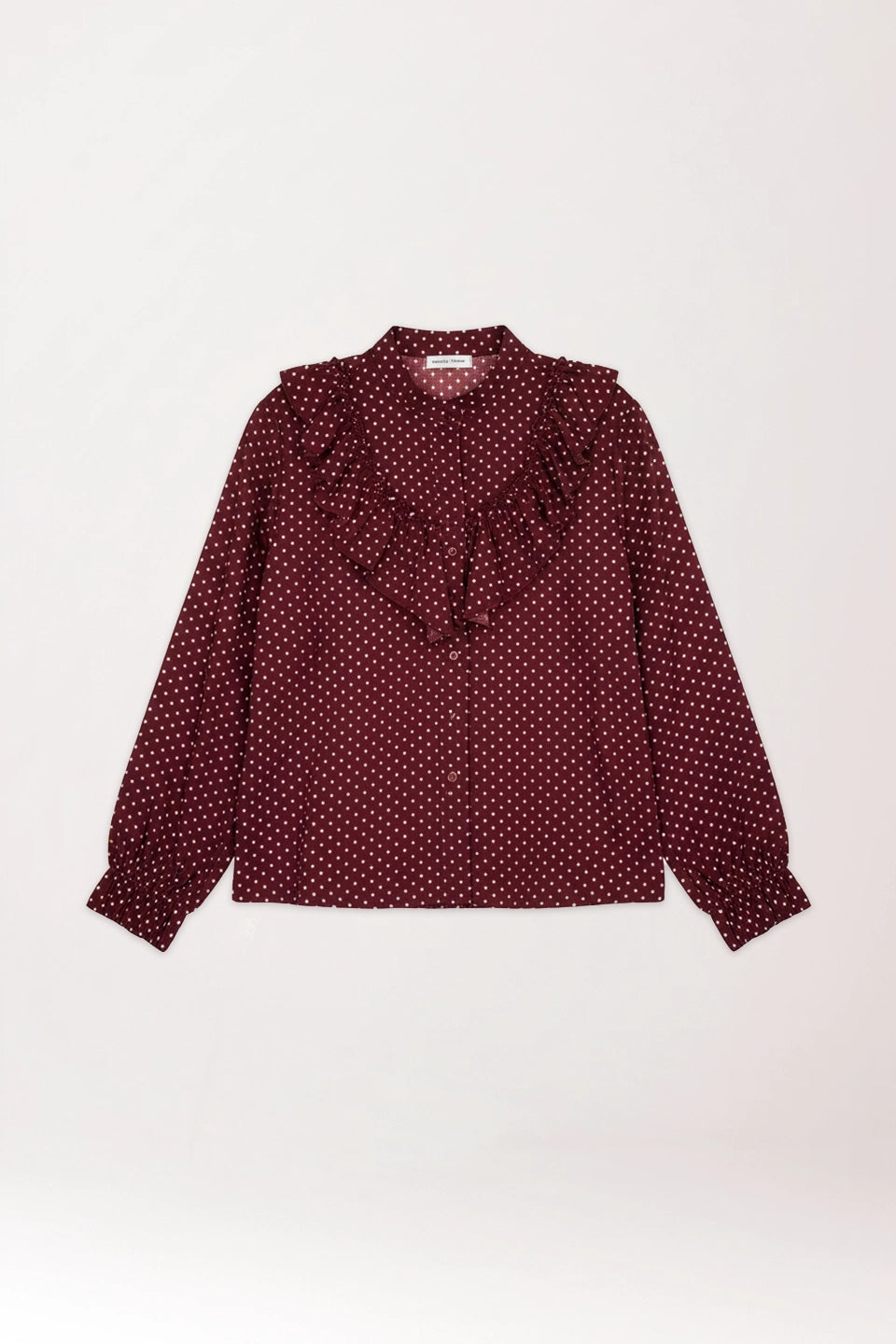 Camisa de lunares burdeos