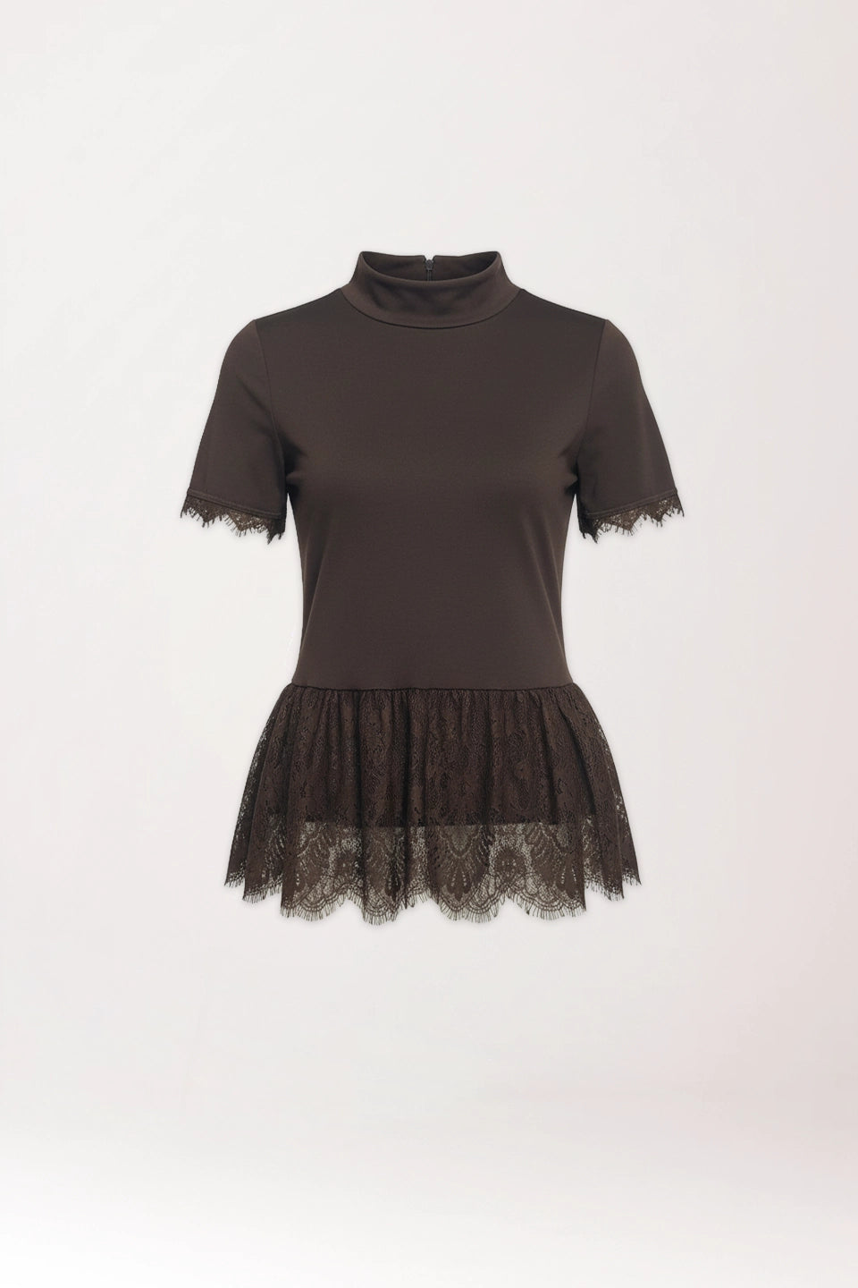 Camiseta encaje verde marrón