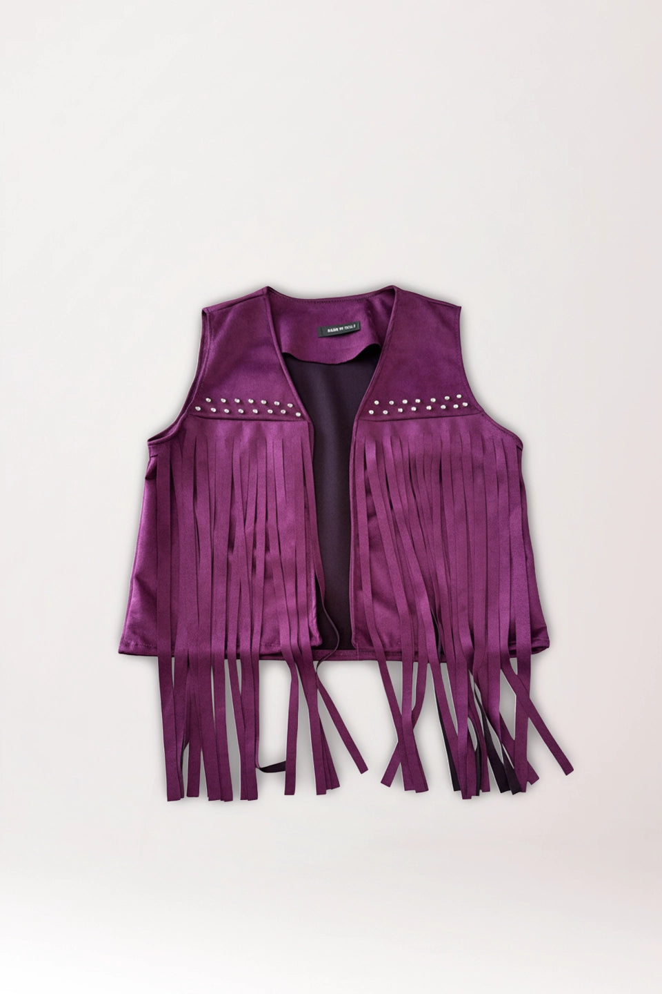 Chaleco de flecos morado