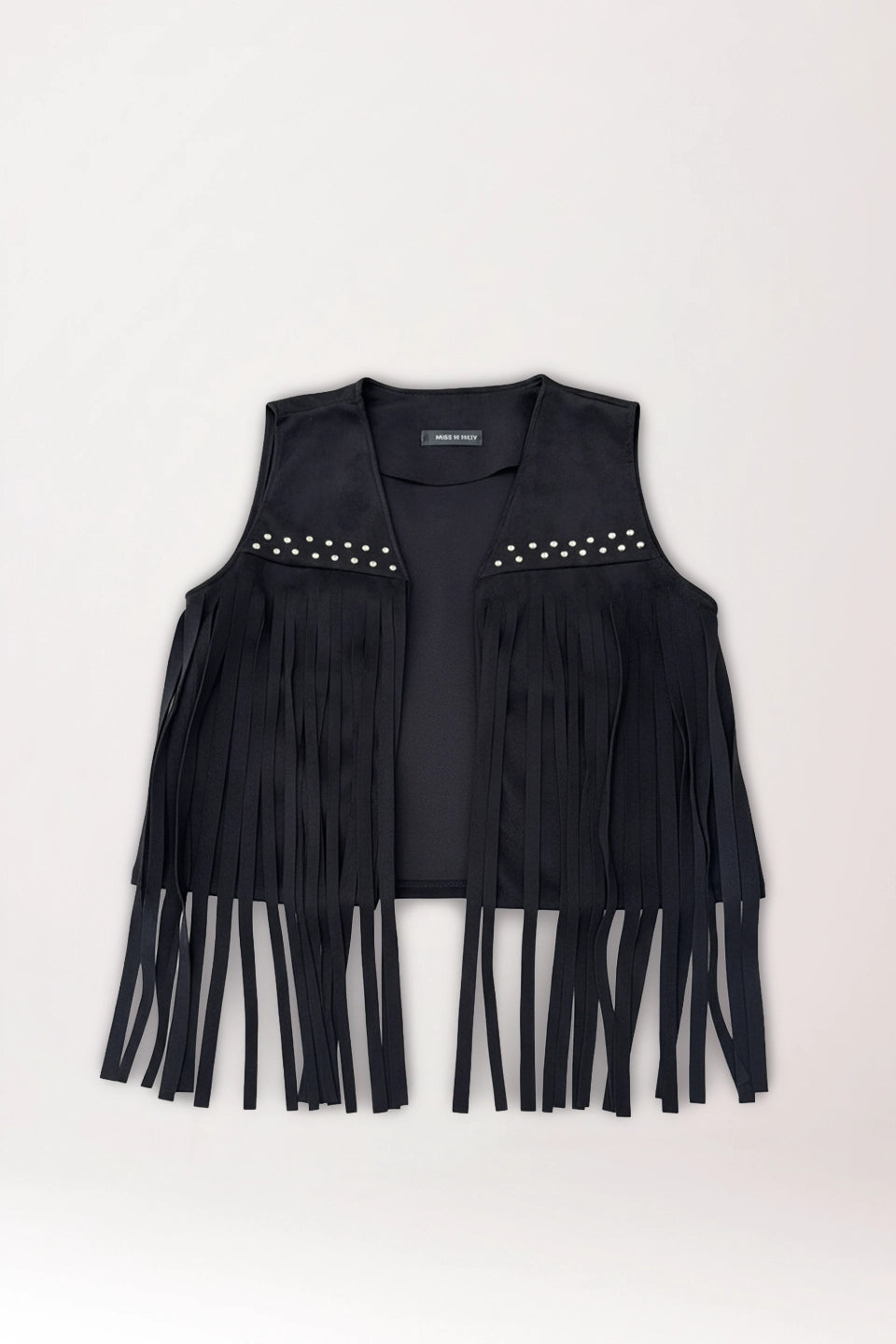 Chaleco de flecos negro