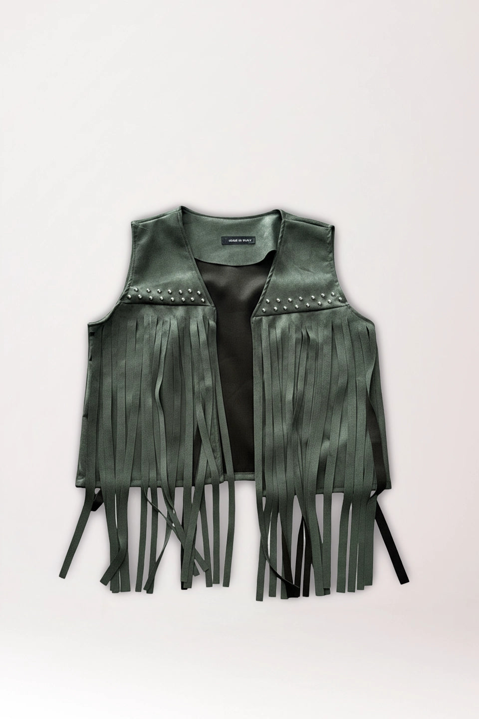 Chaleco de flecos verde