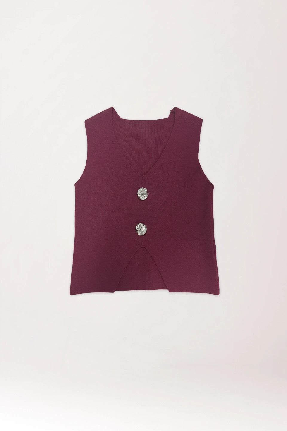 Chaleco lana burdeos