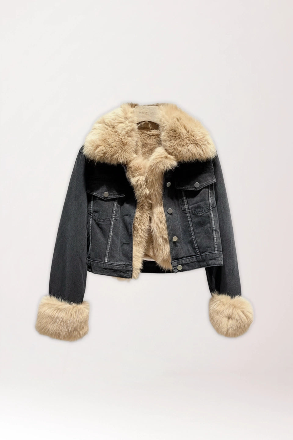 Chaqueta negra vaquera con relleno