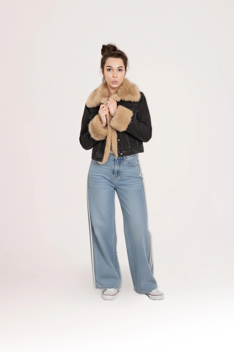 Chaqueta negra vaquera con relleno