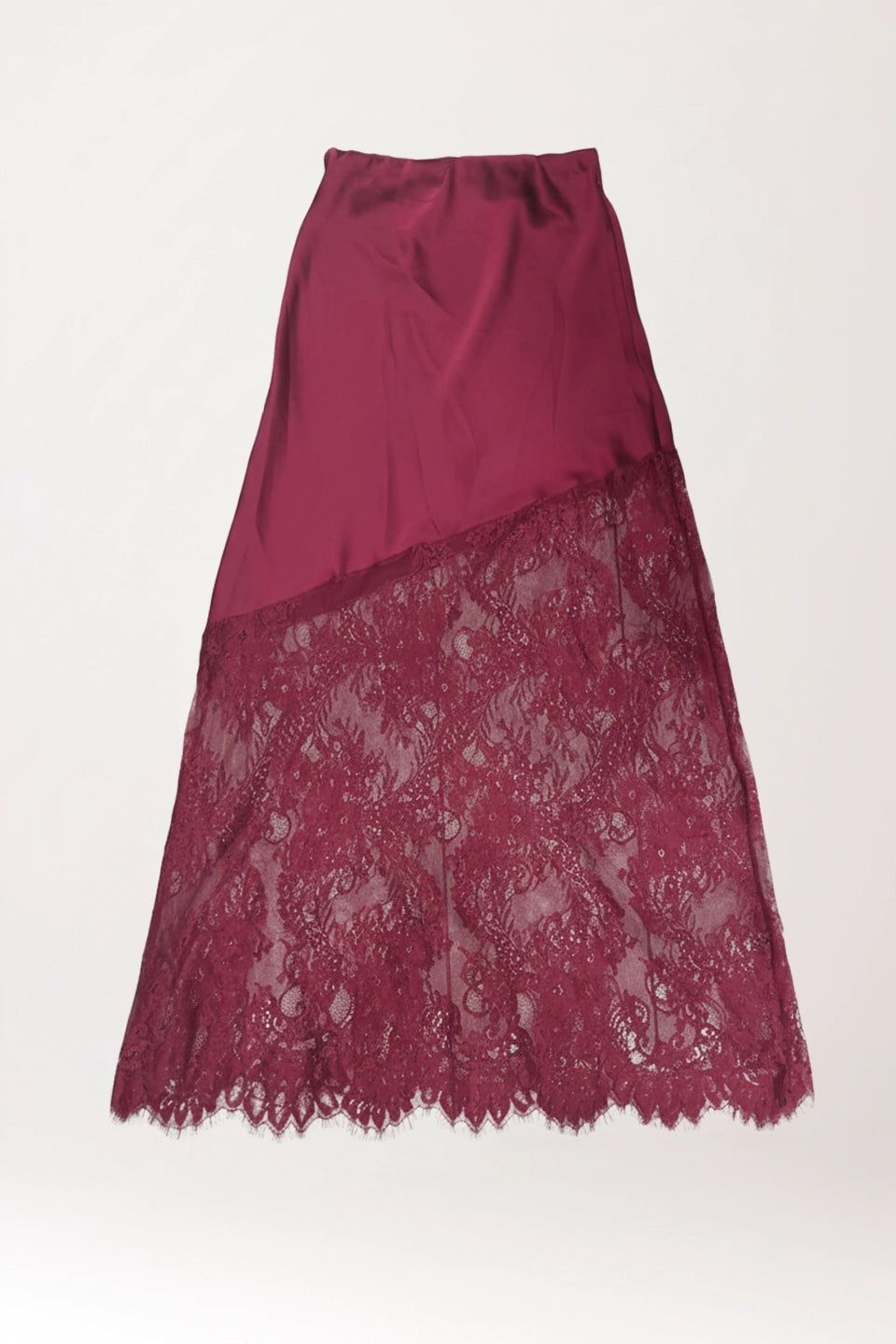 Falda encaje burdeos
