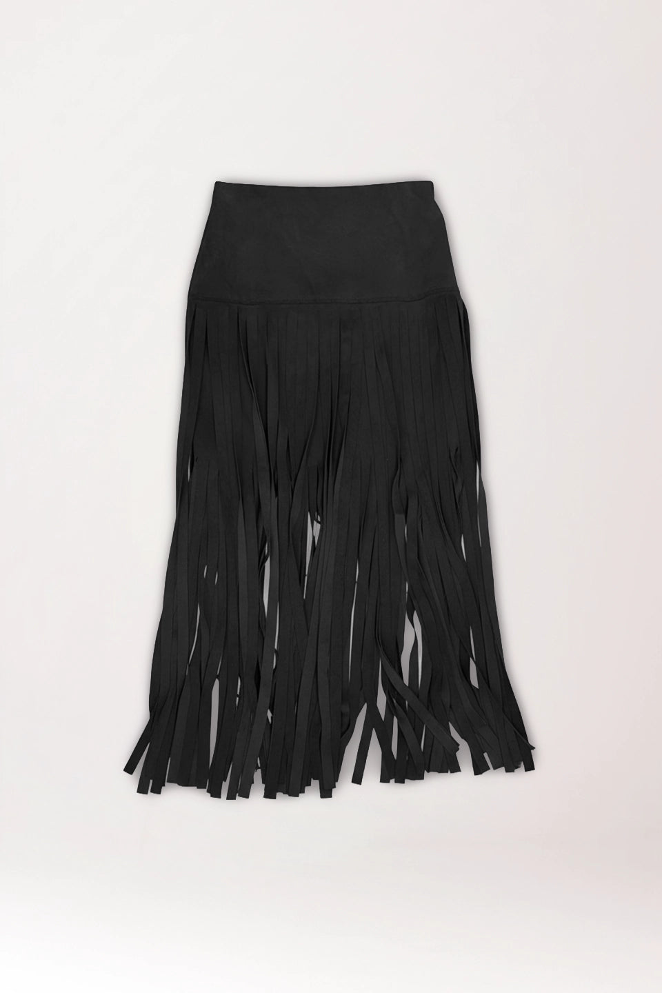 Falda de flecos negra