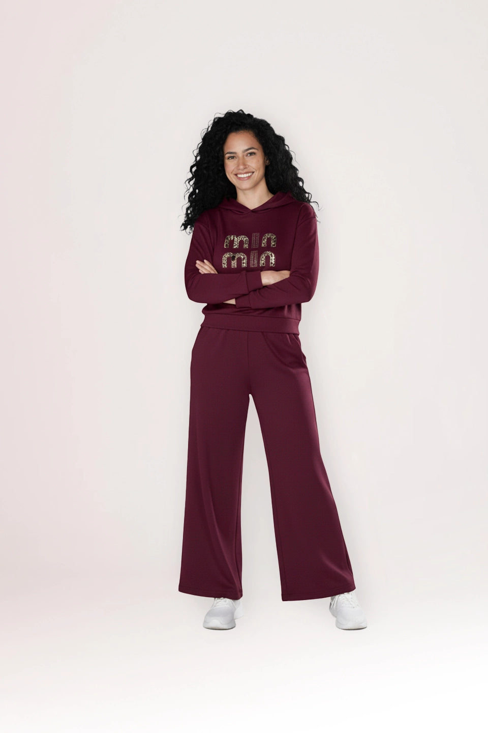 Chandal MIN leopardo burdeos