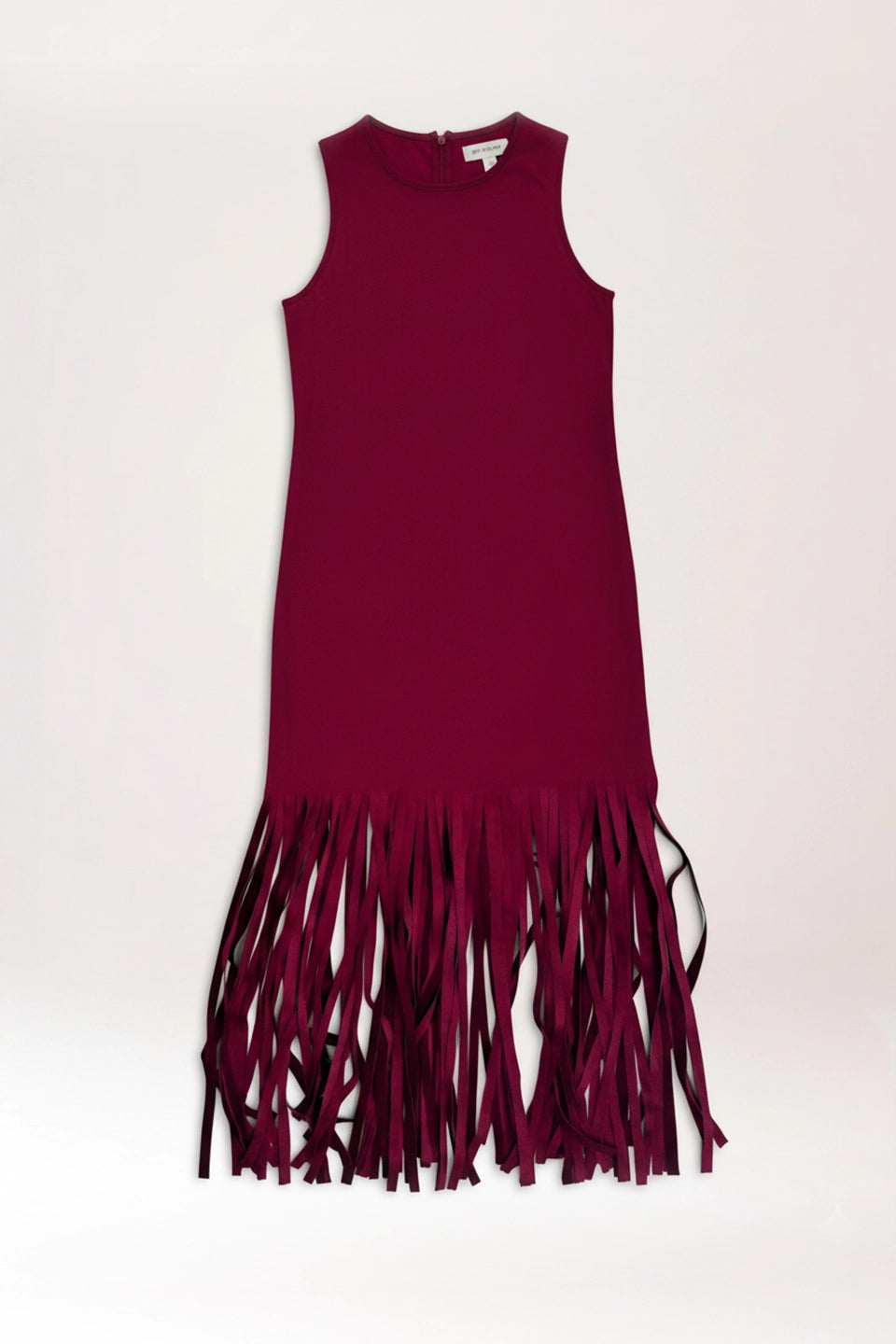 Vestido flecos burdeos