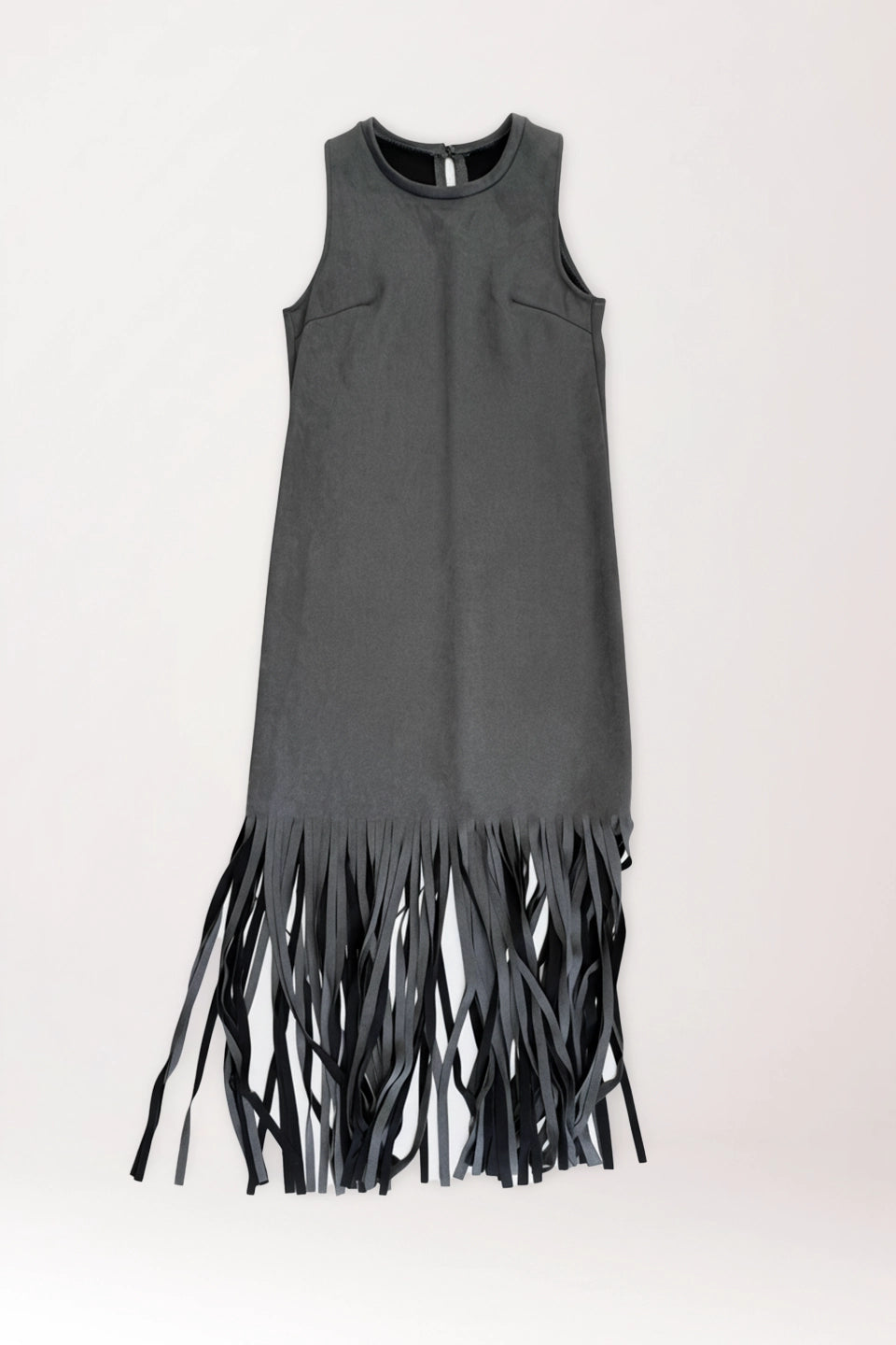 Vestido flecos gris