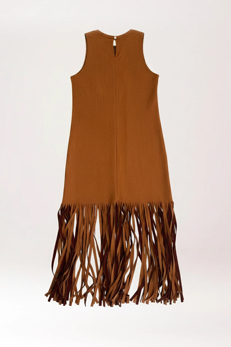 Vestido flecos camel