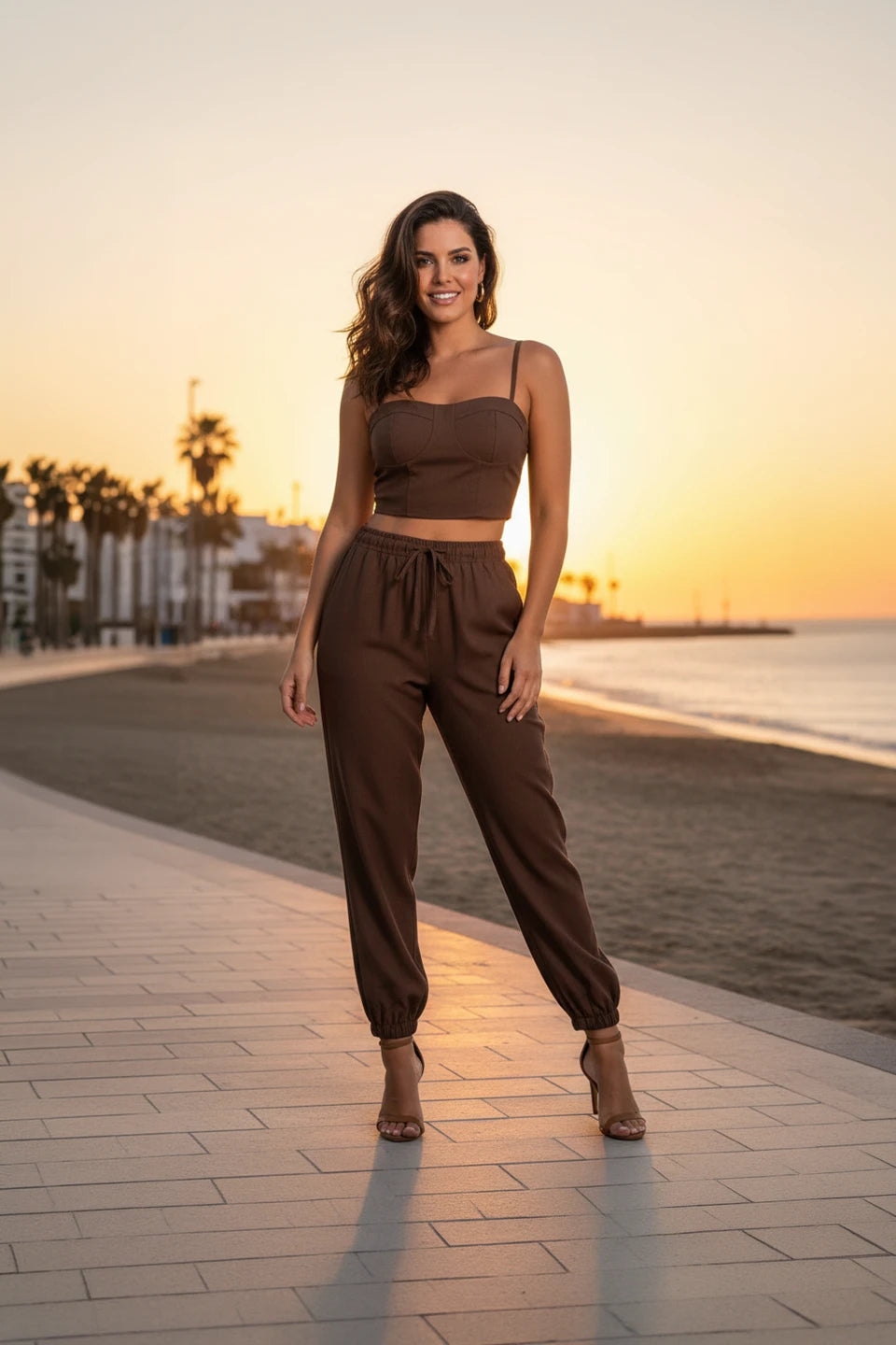 Conjunto Anabella marrón