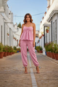 Conjunto vichy rosa barbie