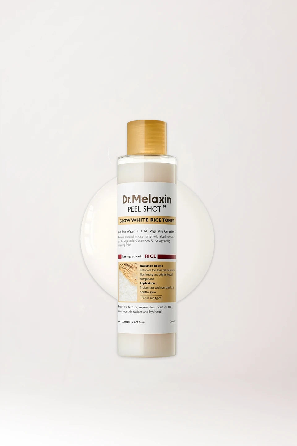 Tónico Dr.Melaxin Peel Shot Glow White Rice Toner - 200ml
