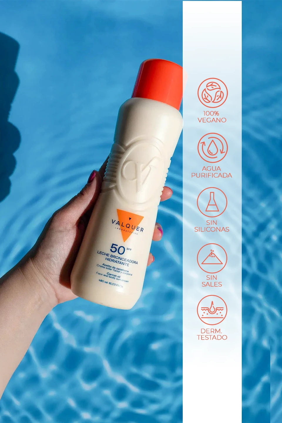 VALQUER Leche Bronceadora Hidratante de Zanahoria SPF 50