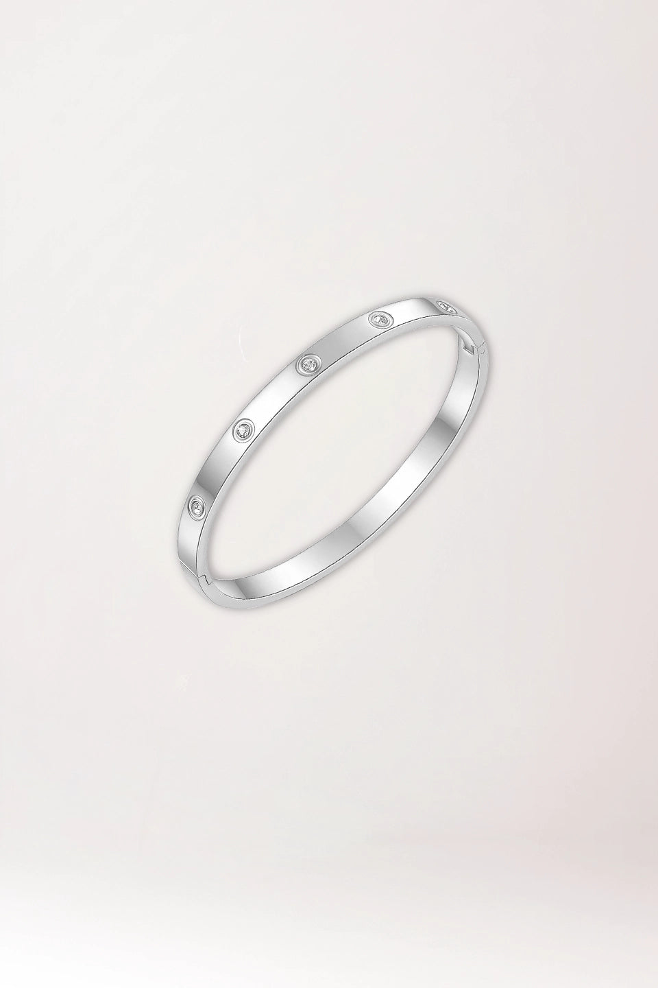 Pulsera plateada de acero y circonitas