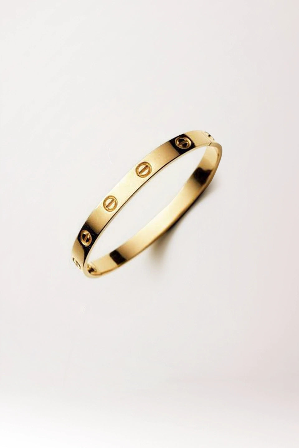 Pulsera lisa dorada de acero