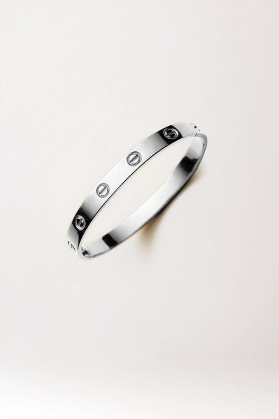 Pulsera lisa plateada de acero