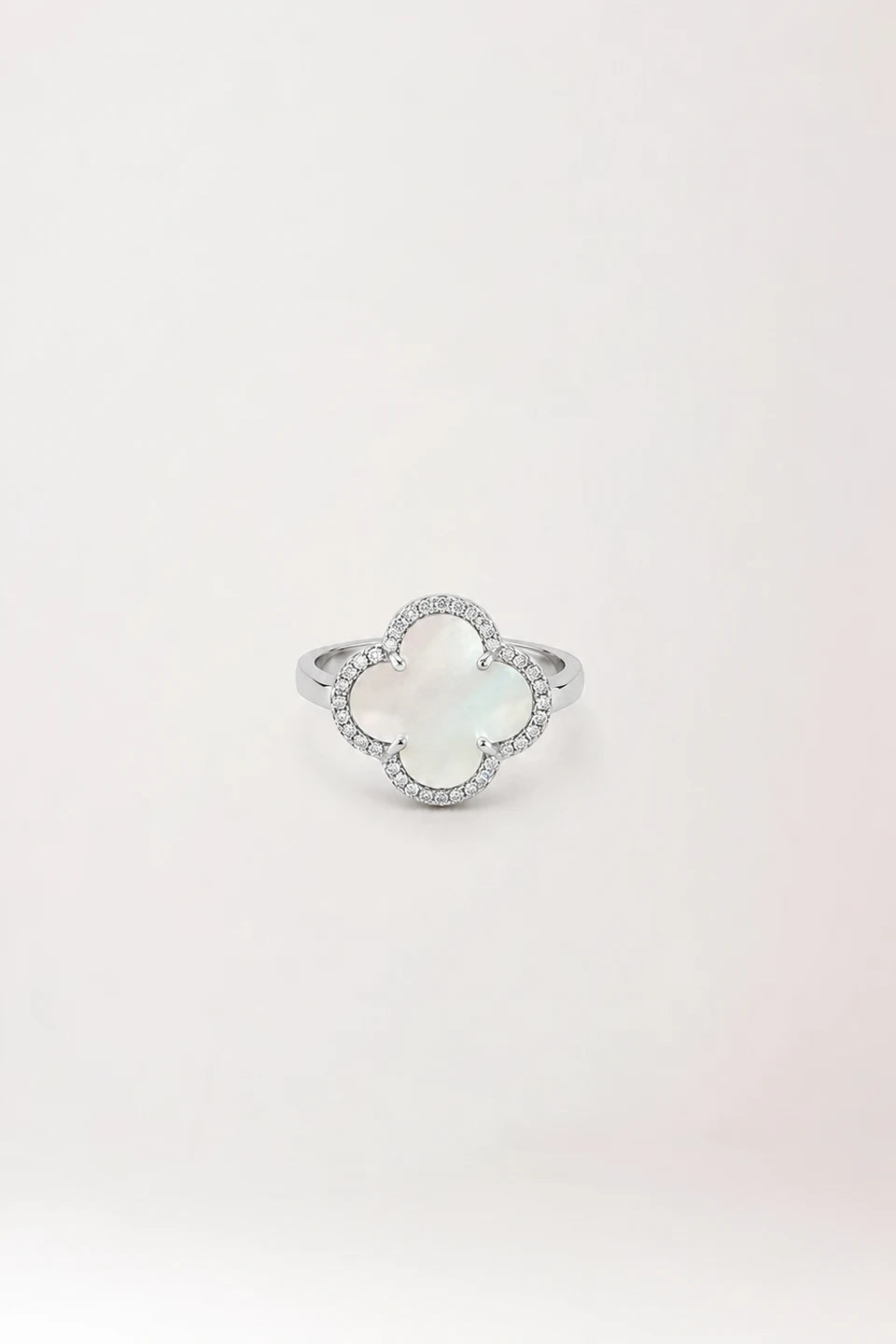 Anillo van cleef plata rodiada 925 en nácar