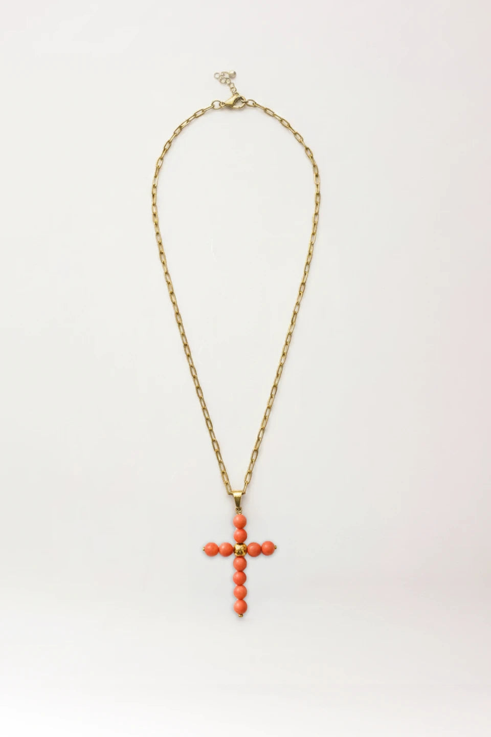 Colgante Cruz coral