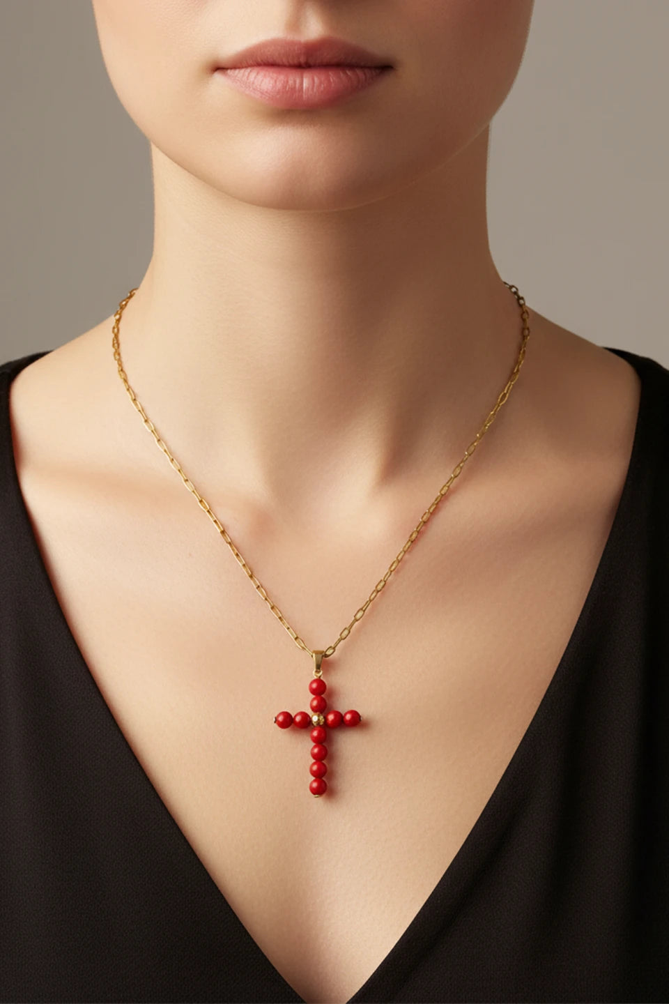 Colgante Cruz rojo