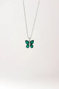 Gargantilla butterfly verde esmeralda en plata de ley 925