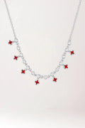 Gargantilla van cleef roja plata de ley rodiada 925