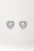 Pendientes de botón corazón Ariadna Grande en plata de ley 925