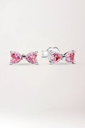 Pendientes Lazo Rosa Brillante