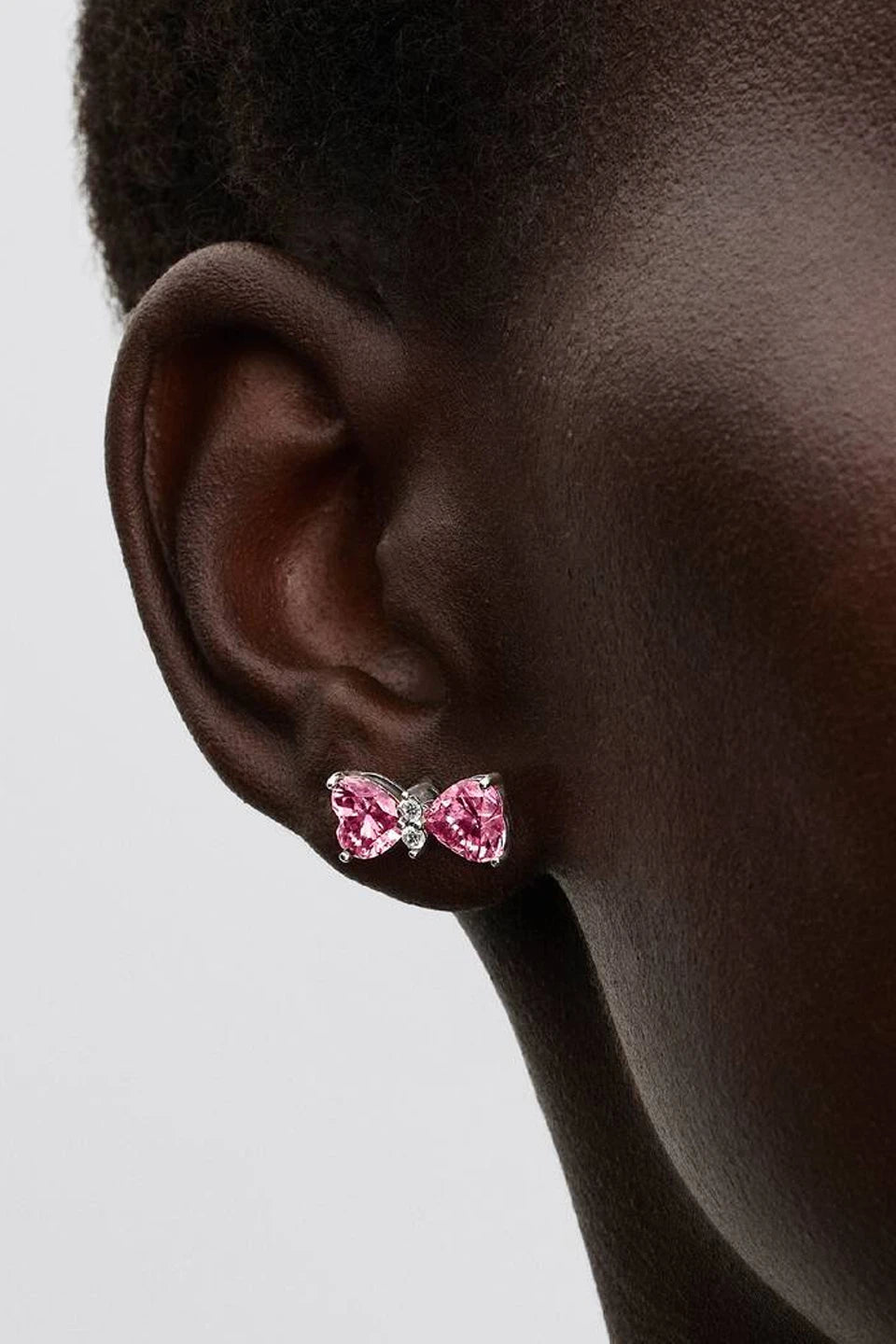 Pendientes Lazo Rosa Fantasía