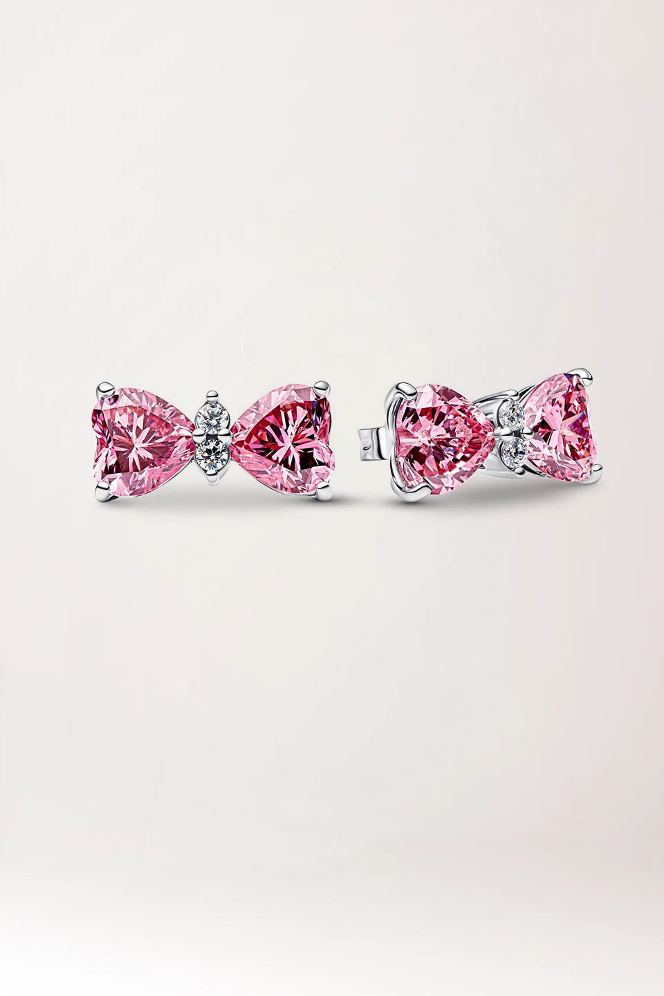 Pendientes Lazo Rosa Fantasía
