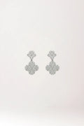 Pendientes van cleef en plata de ley rodiada