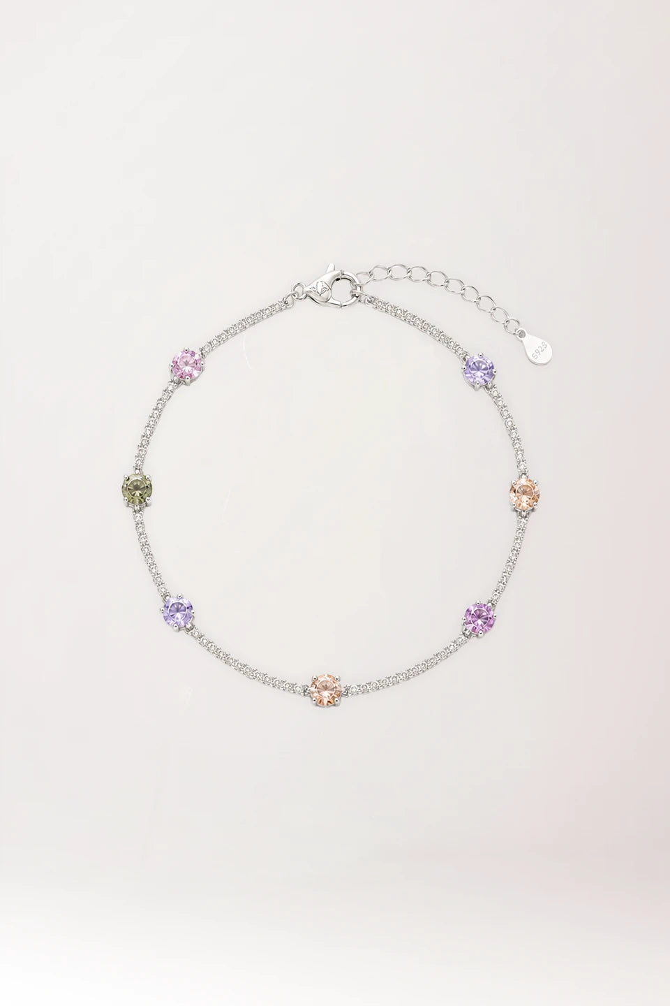 Pulsera cinderella plata de ley rodiada y cristales