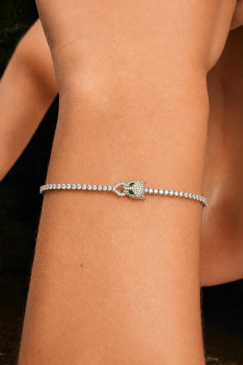 Pulsera cartier de cristal entera plata de ley 925 rodiada
