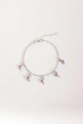 Pulseras delfines rosas en plata de ley 925