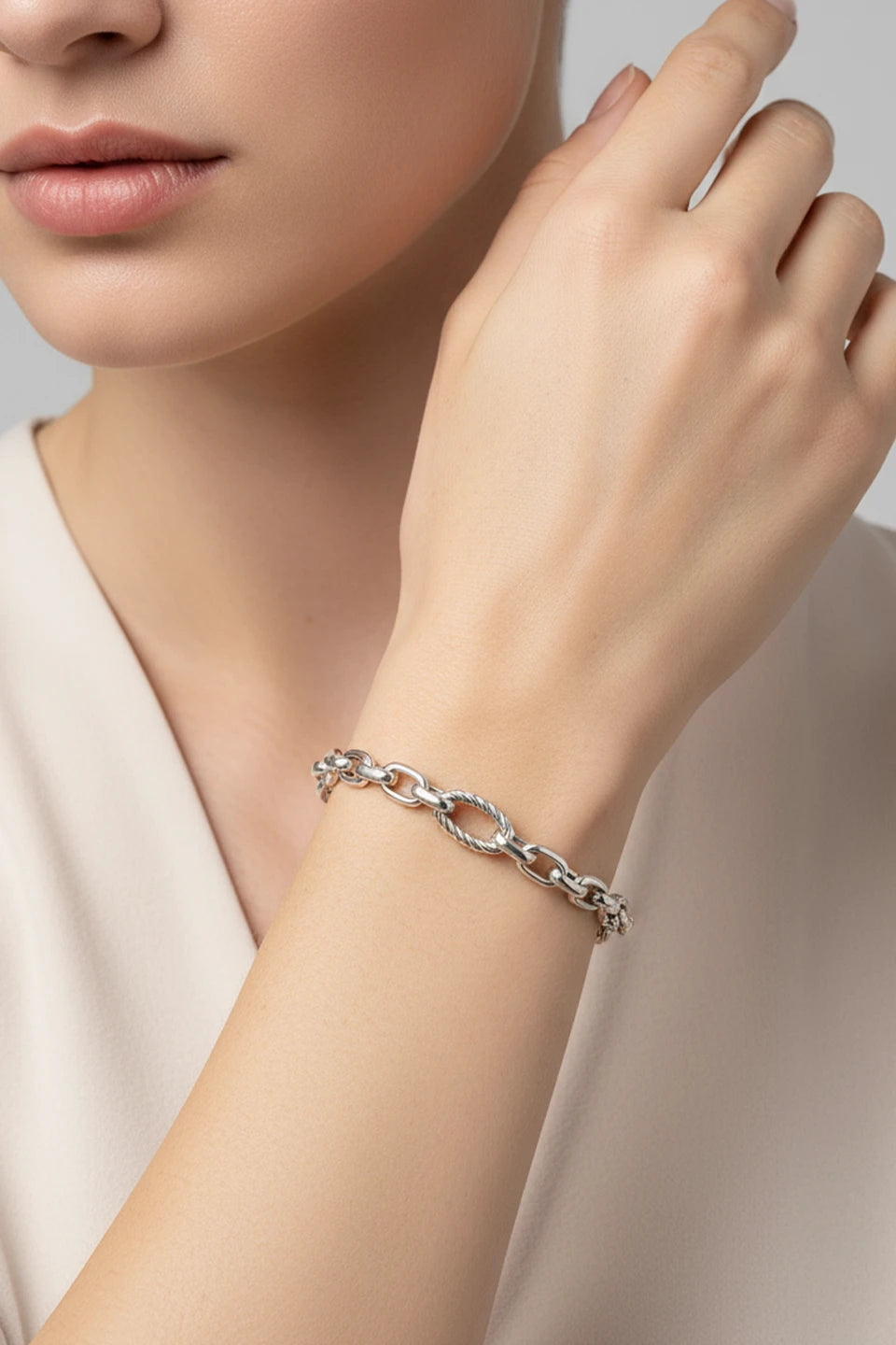 Pulsera en plata de ley eslabones