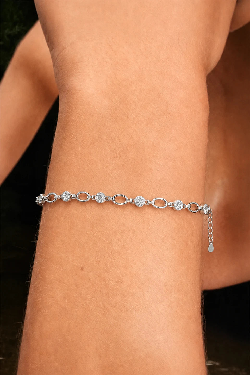Pulsera en plata de ley rodiada 925