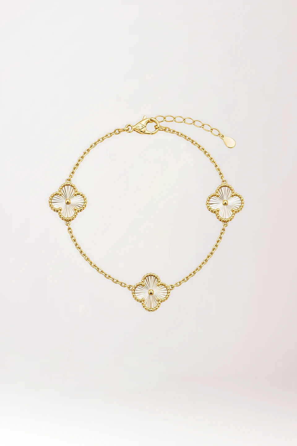 Pulsera van cleef dorada plata rodiada 925 y baño de oro