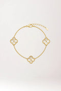 Pulsera van cleef dorada de plata de ley rodiada 925 y baño de oro