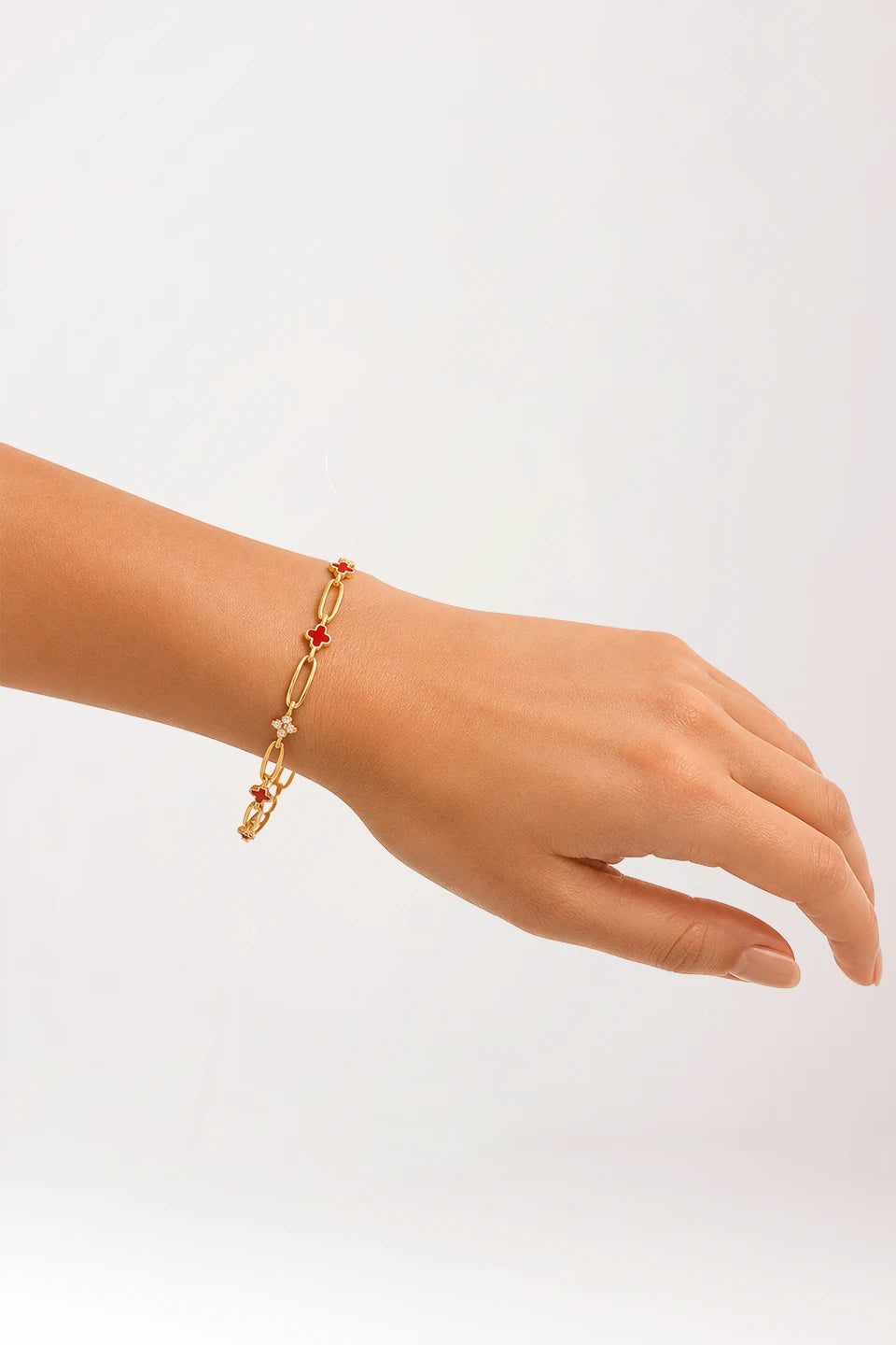 Pulsera van cleef de plata rodiada con baño de oro