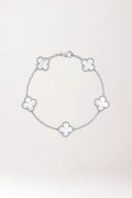 Pulsera van cleef de plata de ley rodiada 925 y nácar