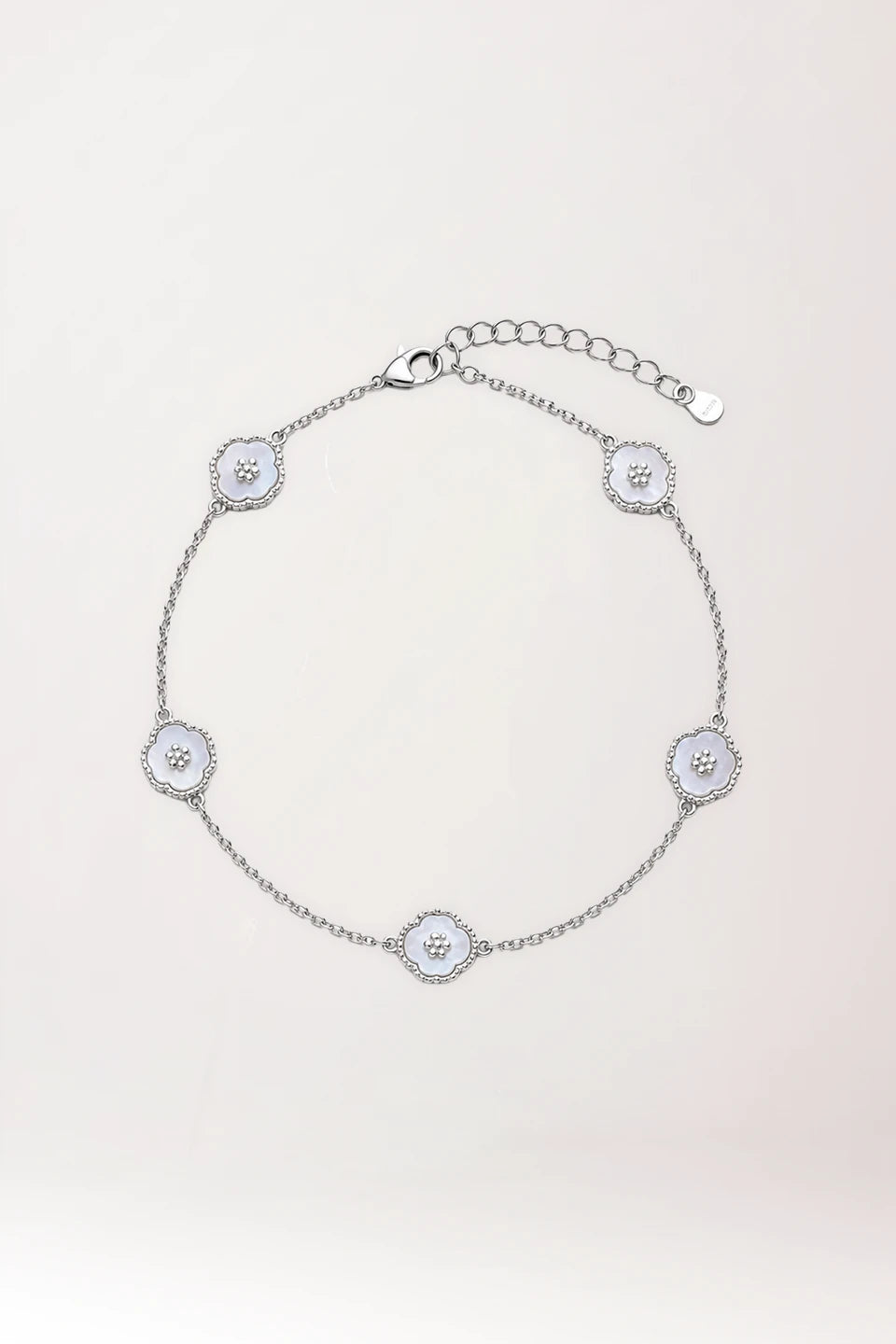 Pulsera van cleef plata rodiada 925 anacarada