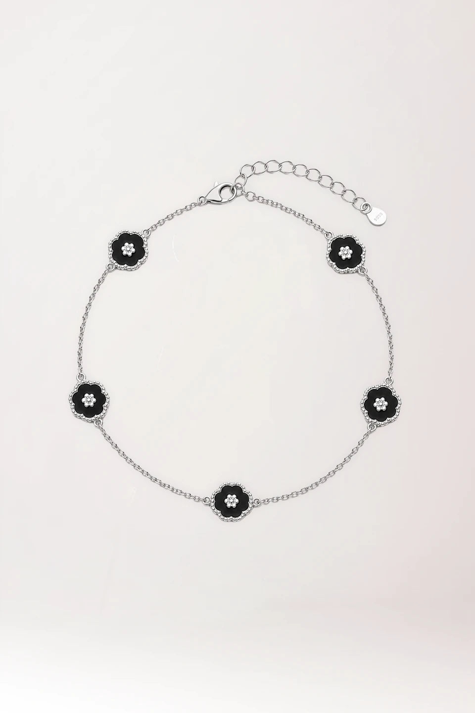 Pulsera van cleef plata rodiada 925  ónix negro