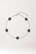 Pulsera van cleef de plata de ley rodiada 925 ónix negro