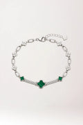 Pulsera van cleef en verde de plata de ley rodiada 925