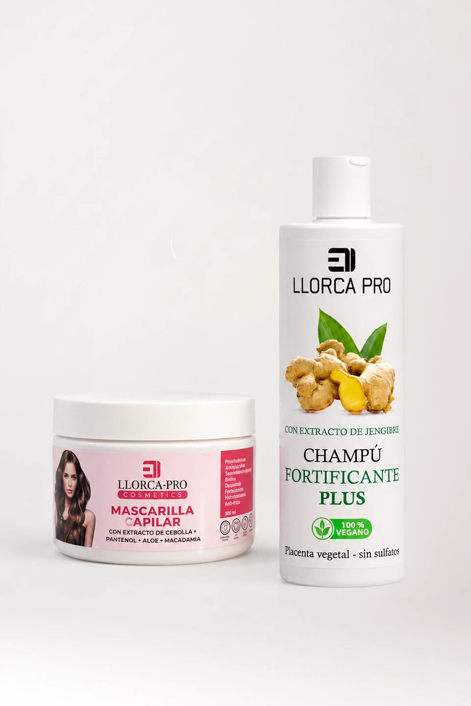 OFERTA: 1 Champú de jengibre y 1 Mascarilla Capilar Llorca Pro Cosmetics