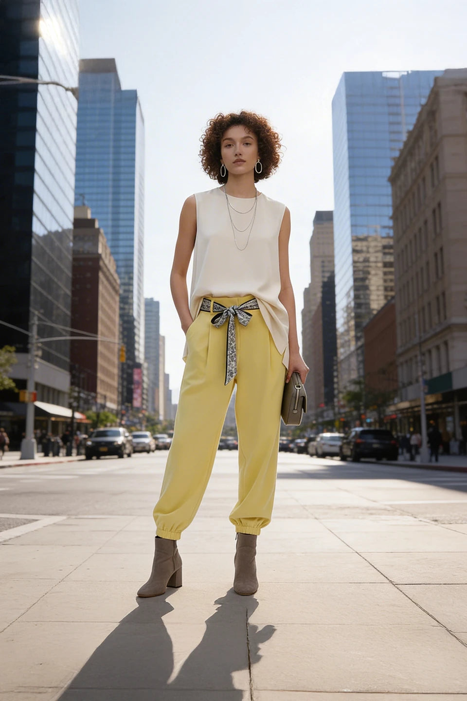Pantalón globo amarillo