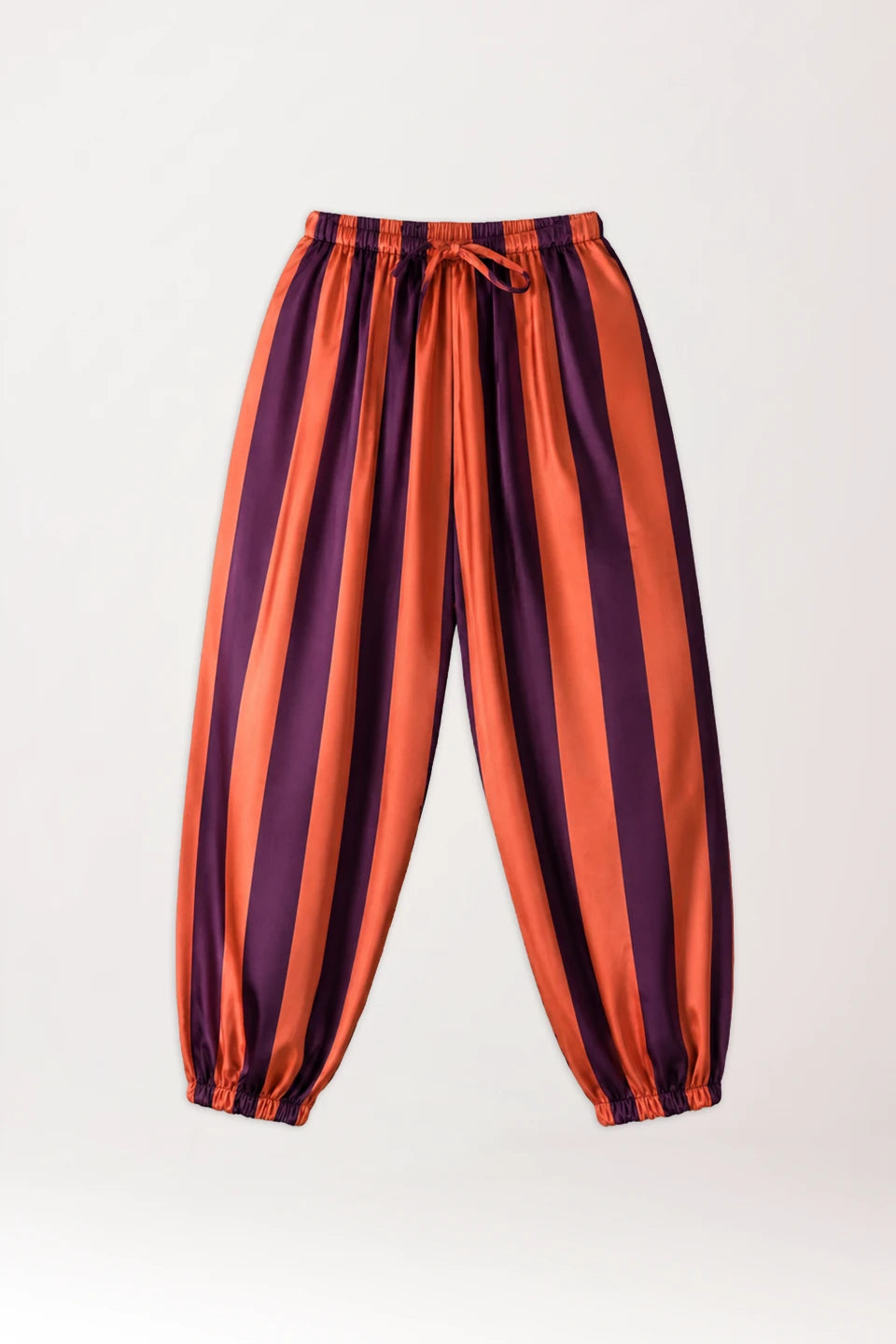 Conjunto rayas naranjas y moradas